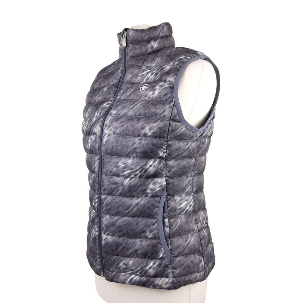 Ariat Ideal Down Lightweight Gilet Size Small Grey Animal Print Equestrian - Picture 7 of 16